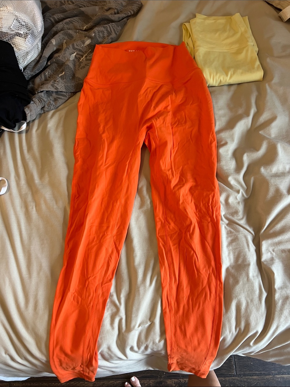 SET Active Neon Orange High-Waist Leggings